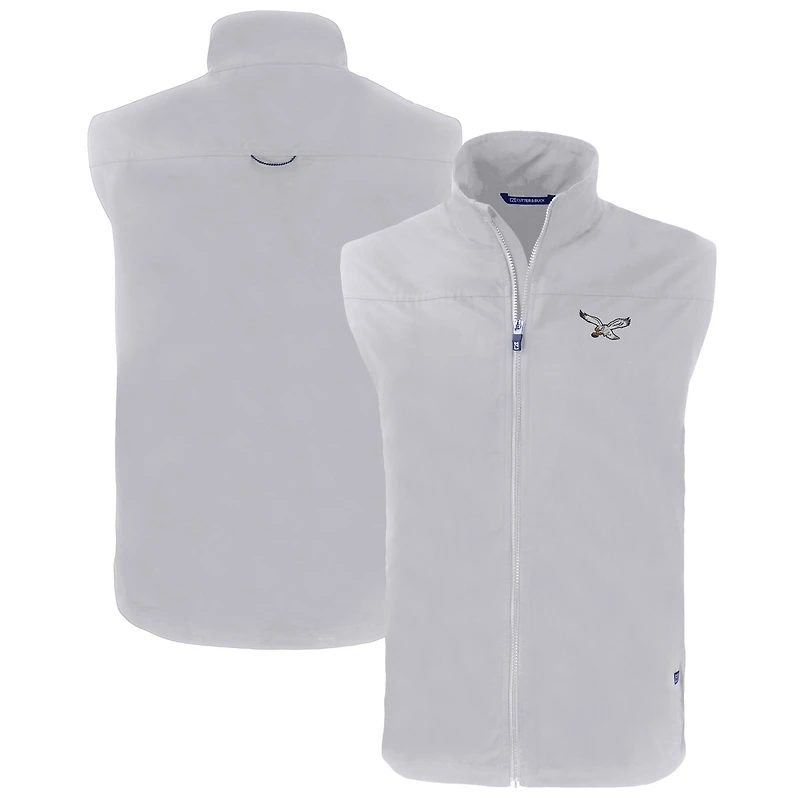 Gilet zippé intégral écologique pour homme Cutter & Buck, gris, Philadelphia Eagles Throwback, grande taille