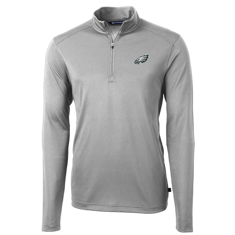 Veste à enfiler zippée quart de tour en Pique recyclé Virtue Eco pour homme, gris, Cutter & Buck, des Philadelphia Eagles