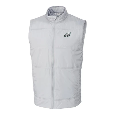 Gilet zippé intégral Stealth gris chiné pour homme Cutter & Buck des Eagles de Philadelphie, grande taille