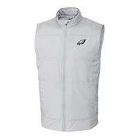 Gilet zippé intégral Stealth gris chiné pour homme Cutter & Buck des Eagles de Philadelphie, grande taille