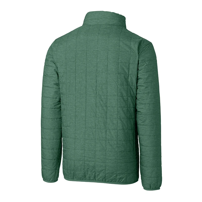 Men's Cutter & Buck Heather Green Philadelphia Eagles Rainier PrimaLoft Eco Insulated Full-Zip Puffer Jacket
