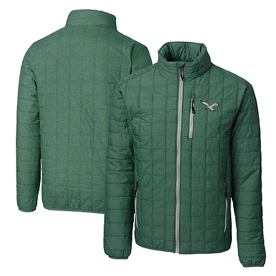Doudoune isolante entièrement zippée Rainier PrimaLoft Eco pour homme, vert chiné, Cutter & Buck, Philadelphia Eagles