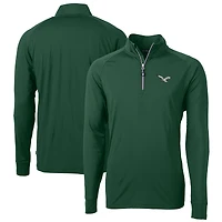 Men's Cutter & Buck Hunter Green Philadelphia Eagles Eco Knit Stretch Recycled Quarter-Zip Pullover