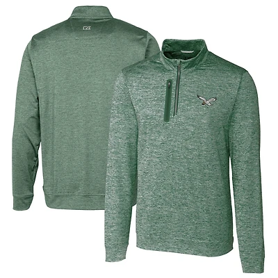 Pull-over zippé quart de tour Stealth Heathered vert Philadelphia Eagles pour homme, Cutter & Buck Hunter