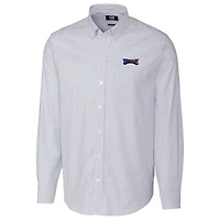 Chemise boutonnée à manches longues et rayures Oxford extensible bleu clair pour homme Cutter & Buck des Philadelphia Eagles, grande taille