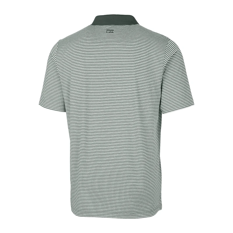 Polo stretch à rayures ton sur vert nuit Cutter & Buck pour homme, modèle Philadelphia Eagles Forge, de la marque Buck.
