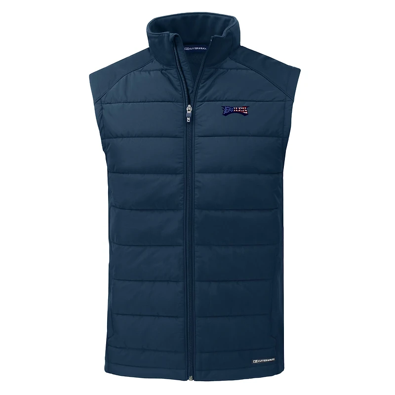 Gilet zippé hybride en softshell recyclé pour homme, bleu marine, des Philadelphia Eagles, Cutter & Buck, Evoke