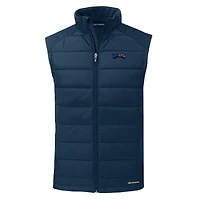 Gilet zippé hybride en softshell recyclé pour homme, bleu marine, des Philadelphia Eagles, Cutter & Buck, Evoke