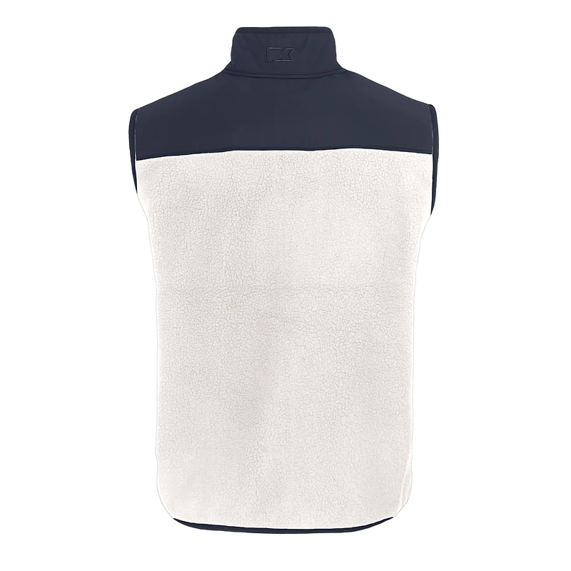 Gilet zippé en polaire Sherpa écologique Americana Cascade pour homme Cutter & Buck Oatmeal Philadelphia Eagles