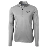 Pull zippé quart de tour en piqué écologique recyclé pour homme, modèle Cutter & Buck Silver Philadelphia Eagles Gridiron Classics, grandes tailles