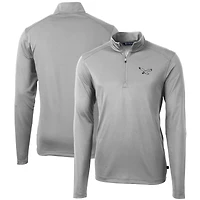 Pull zippé quart de tour en piqué écologique recyclé pour homme, modèle Cutter & Buck Silver Philadelphia Eagles Gridiron Classics, grandes tailles