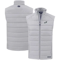 Gilet zippé entièrement recyclé PrimaLoft Hybrid Eco Softshell pour homme Cutter & Buck Silver Philadelphia Eagles