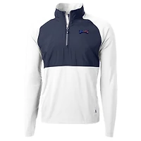 Pull-over hybride recyclé à fermeture éclair quart de tour pour homme Cutter & Buck, blanc, Philadelphia Eagles Adapt Eco Knit