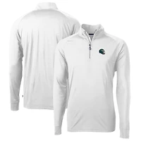 Pull-over blanc à fermeture éclair quart de tour pour homme, en tricot extensible recyclé, avec casque Adapt Eco Knit des Philadelphia Eagles.