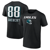 T-shirt noir Dallas Goedert pour homme avec nom et numéro de l'équipe Philadelphia Eagles