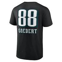 Men's Dallas Goedert Black Philadelphia Eagles Team Wordmark Name & Number T-Shirt