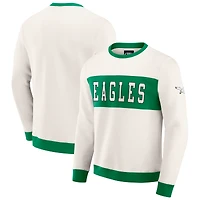 Sweat-shirt colorblock crème pour homme de la collection Darius Rucker Fanatics, motif Philadelphia Eagles