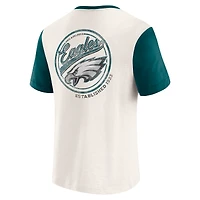 Men's Darius Rucker Collection by Fanatics Cream Philadelphia Eagles Henley Colorblock Slub Pocket T-Shirt