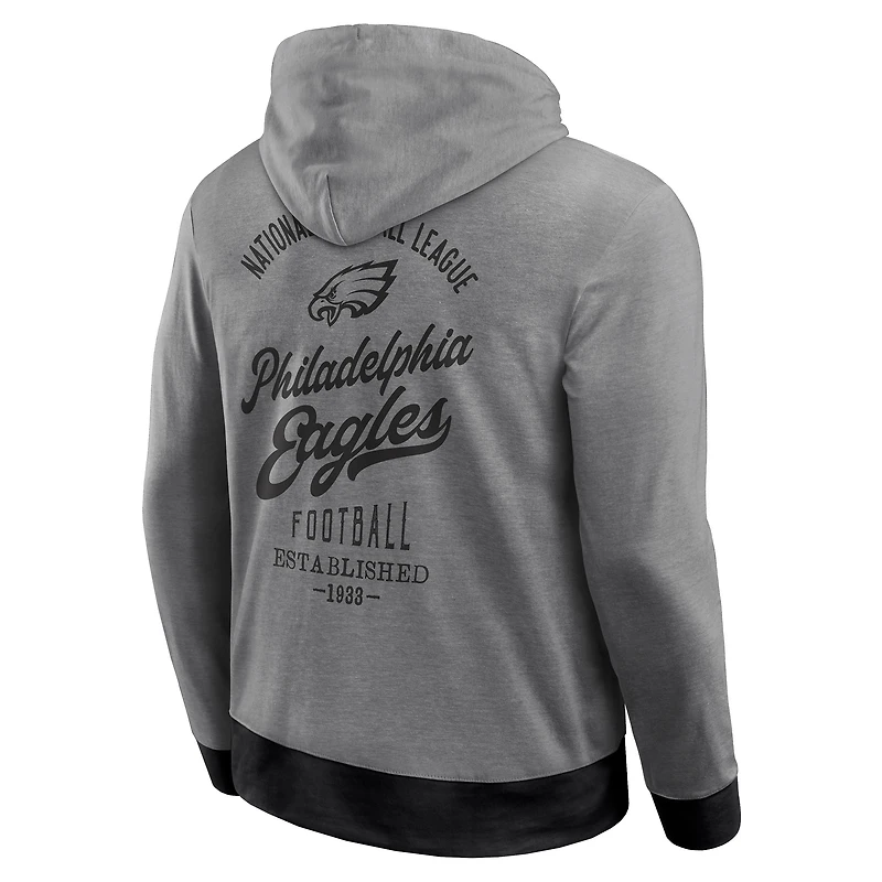 Men's Darius Rucker Collection by Fanatics Gray Philadelphia Eagles Tonal Knit Pullover Hoodie
