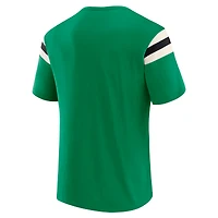 Men's Darius Rucker Collection by Fanatics Kelly Green Philadelphia Eagles Distressed Throwback Shoulder Stripe T-Shirt