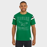 T-shirt à rayures rétro vert vieilli pour homme de la collection Darius Rucker par Fanatics, motif Kelly des Philadelphia Eagles