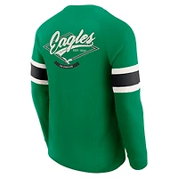 Men's Darius Rucker Collection by Fanatics Kelly Green Philadelphia Eagles Waffle-Knit Raglan Long Sleeve Henley T-Shirt