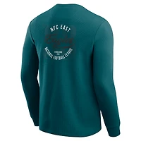Men's Darius Rucker Collection by Fanatics Kelly Green Philadelphia Eagles Washed Waffle-Knit Long Sleeve T-Shirt