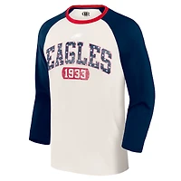 Men's Darius Rucker Collection by Fanatics  White/Navy Philadelphia Eagles Americana 3/4 Sleeve Raglan T-Shirt