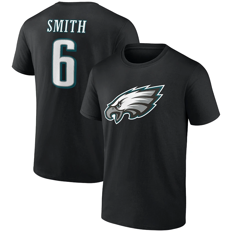 Men's DeVonta Smith Black Philadelphia Eagles Player Icon T-Shirt