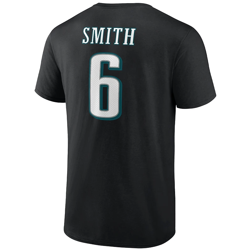 Men's DeVonta Smith Black Philadelphia Eagles Player Icon T-Shirt