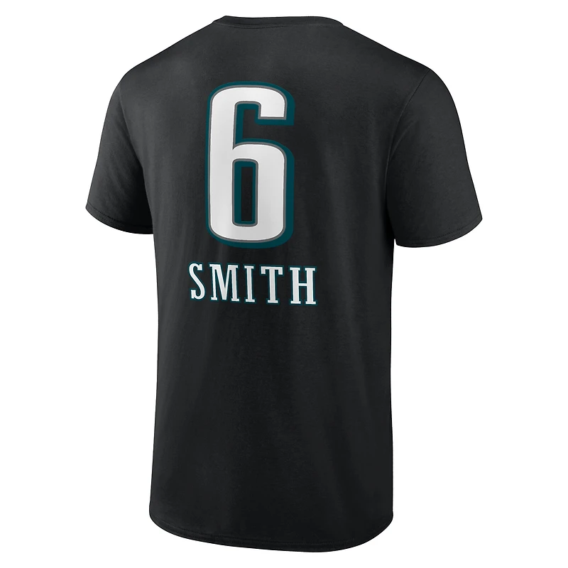 Men's DeVonta Smith Black Philadelphia Eagles Team Wordmark Name & Number T-Shirt