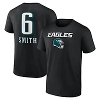 T-shirt noir pour homme DeVonta Smith avec nom et numéro de l'équipe des Philadelphia Eagles