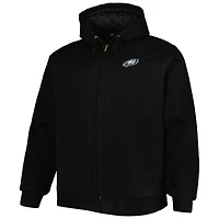 Veste à capuche entièrement zippée pour hommes Dunbrooke Black Philadelphia Eagles Big & Tall Dakota en toile