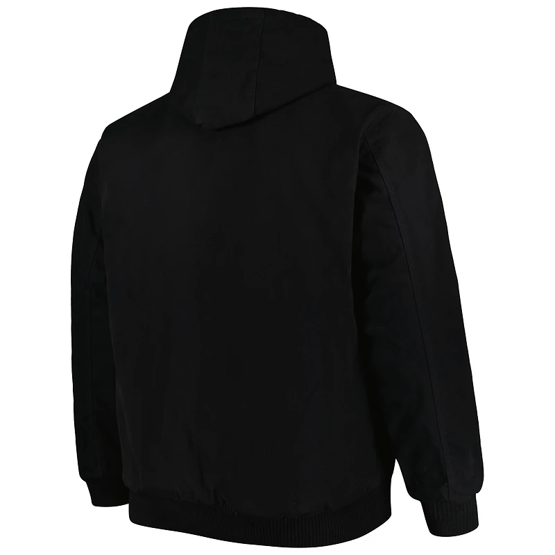 Veste à capuche entièrement zippée pour hommes Dunbrooke Black Philadelphia Eagles Big & Tall Dakota en toile