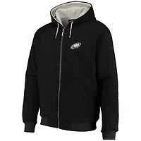 Sweat à capuche entièrement zippé doublure thermique Dunbrooke pour hommes, Philadelphia Eagles Craftsman, noir