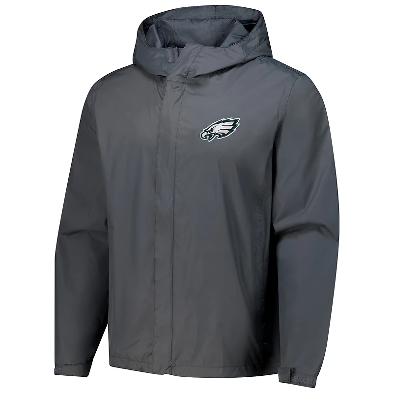 Veste à capuche zippée et imperméable Dunbrooke Graphite Philadelphia Eagles Tropic pour homme