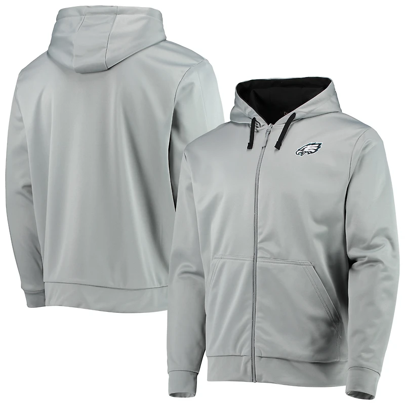Sweat à capuche zippé Dunbrooke gris/noir Philadelphia Eagles Apprentice pour homme