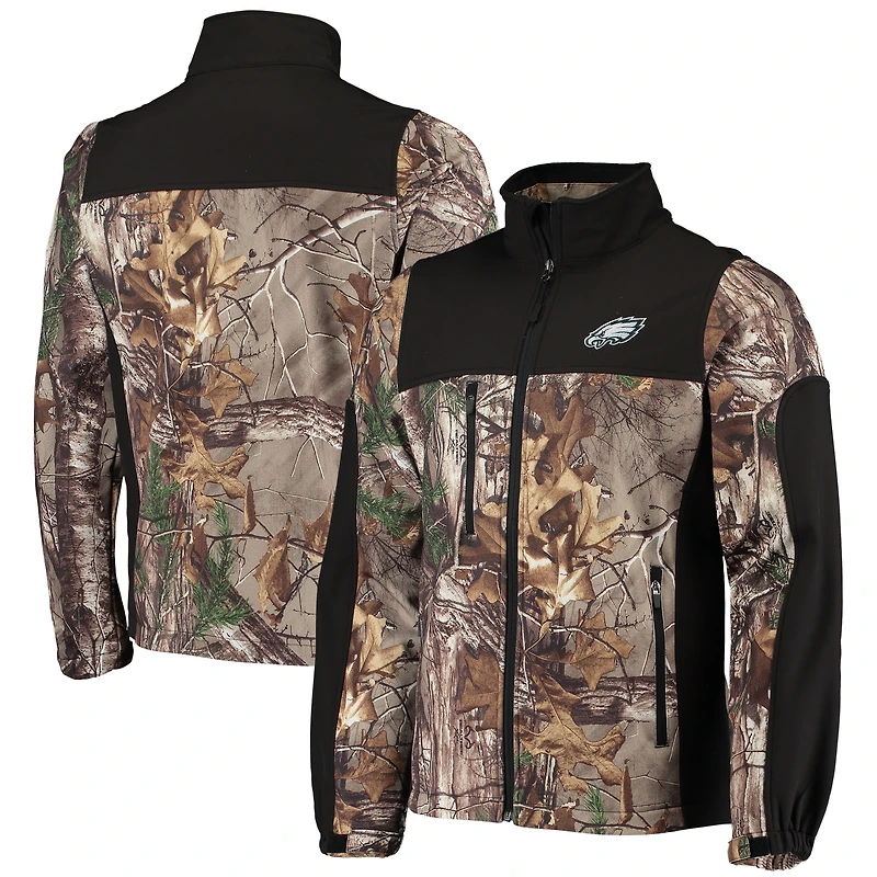 Dunbrooke Realtree Camo/Black Philadelphia Eagles Circle Hunter Softshell Full-Zip Veste pour homme