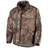 Dunbrooke Realtree Camo Philadelphia Eagles Circle Sportsman Veste imperméable compressible entièrement zippée pour homme