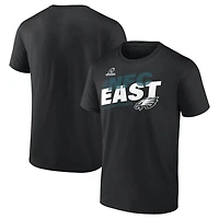 T-shirt Fanatics noir pour homme, Philadelphia Eagles, champions de la division NFC Est 2025, grandes tailles.