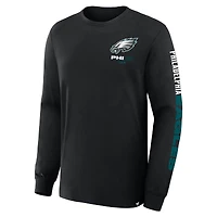 Men's Fanatics Black Philadelphia Eagles Big & Tall Clock Management Legacy Long Sleeve T-Shirt