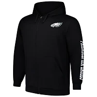 Men's Fanatics  Black Philadelphia Eagles Big & Tall Full-Zip Hoodie