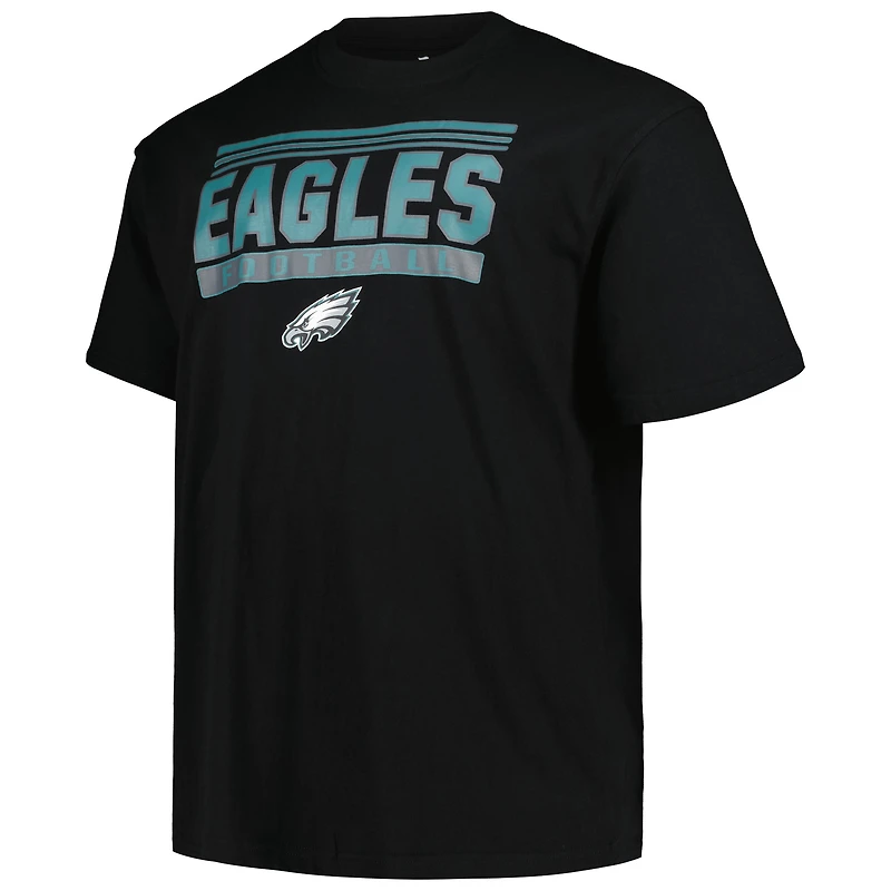 T-shirt pop noir Big & Tall Fanatics pour hommes des Eagles de Philadelphie