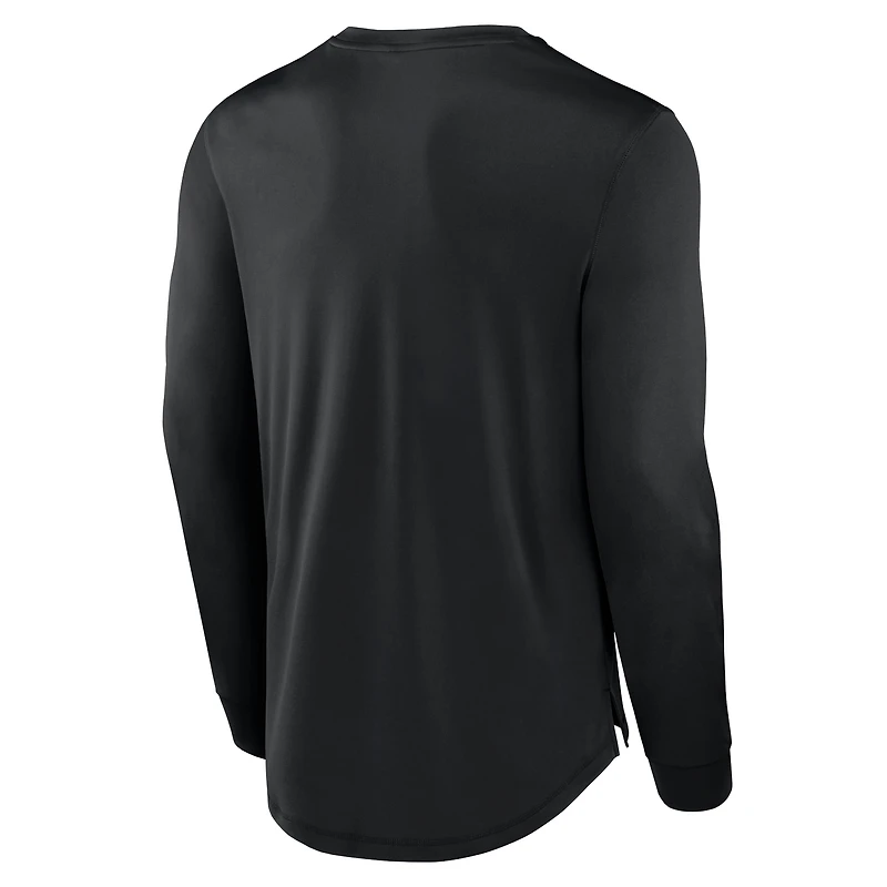 Men's Fanatics Black Philadelphia Eagles Blackout Long Sleeve T-Shirt
