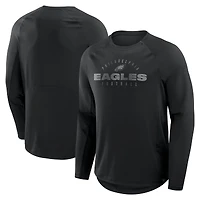 T-shirt à manches longues Fanatics noir pour homme avec motif de couverture des Philadelphia Eagles