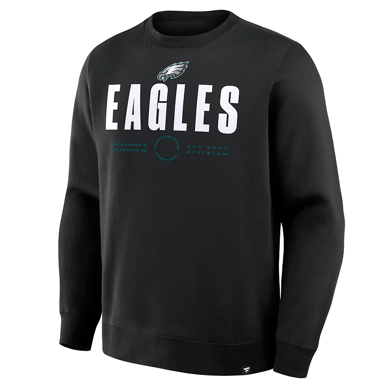Men's Fanatics Black Philadelphia Eagles Direct Handoff Legacy Pullover Sweatshirt