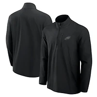 Pull à fermeture éclair quart de tour Fanatics noir pour homme, motif micro ton sur ton, des Philadelphia Eagles