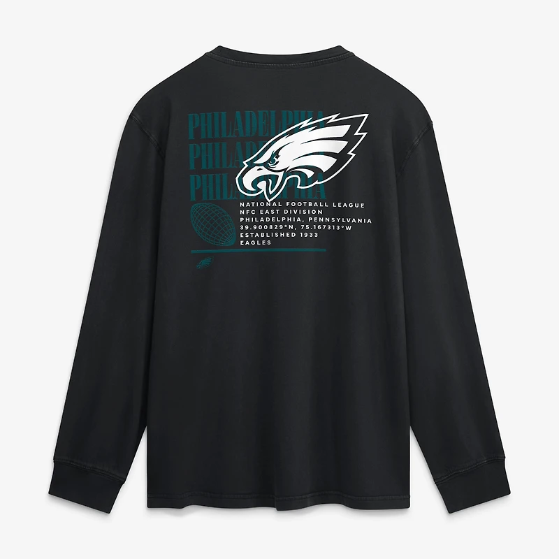 Men's Fanatics Black Philadelphia Eagles Fullback Drive Relaxed Fit Long Sleeve T-Shirt