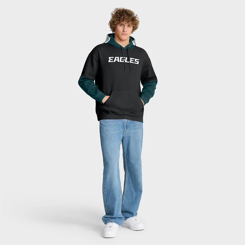 Sweat à capuche noir Fanatics pour homme avec casque des Philadelphia Eagles