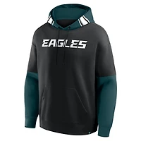 Sweat à capuche noir Fanatics pour homme avec casque des Philadelphia Eagles